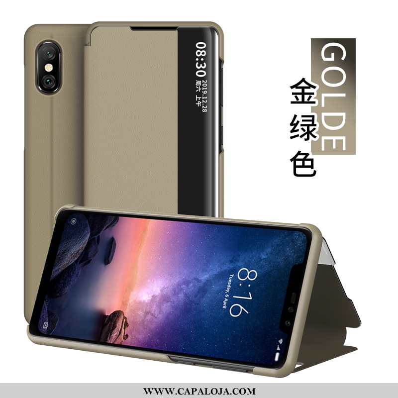 Capa Xiaomi Redmi Note 6 Pro Couro Fold Cases Telemóvel Vermelho, Capas Xiaomi Redmi Note 6 Pro Cove