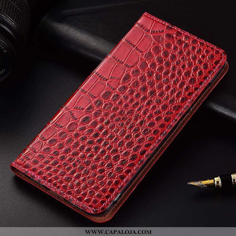 Capa Xiaomi Redmi Note 6 Pro Couro Legitimo Cover Vermelha Marrom Castanho, Capas Xiaomi Redmi Note 