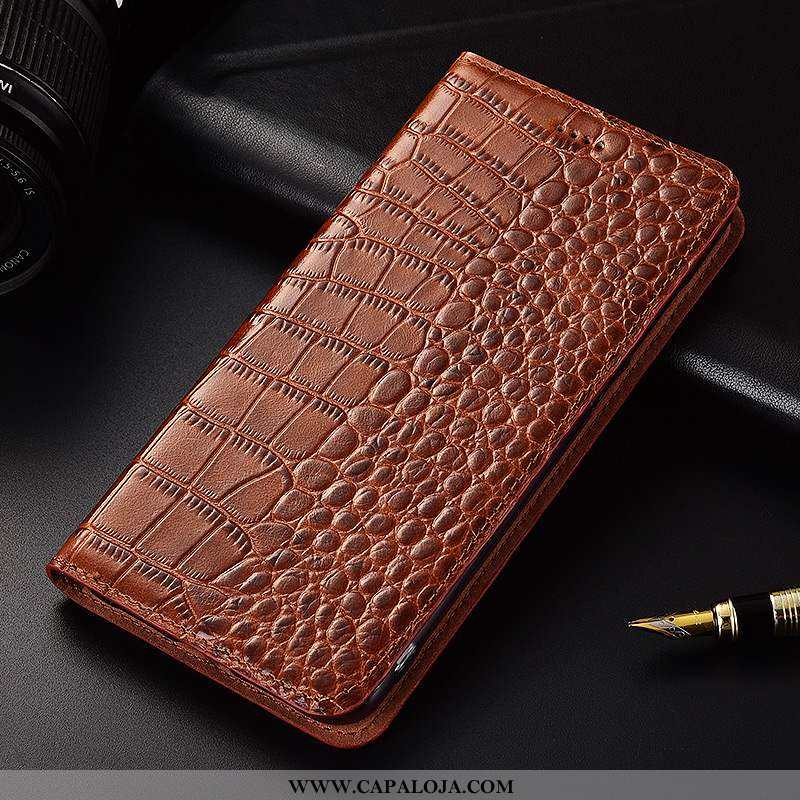 Capa Xiaomi Redmi Note 6 Pro Couro Legitimo Cover Vermelha Marrom Castanho, Capas Xiaomi Redmi Note 