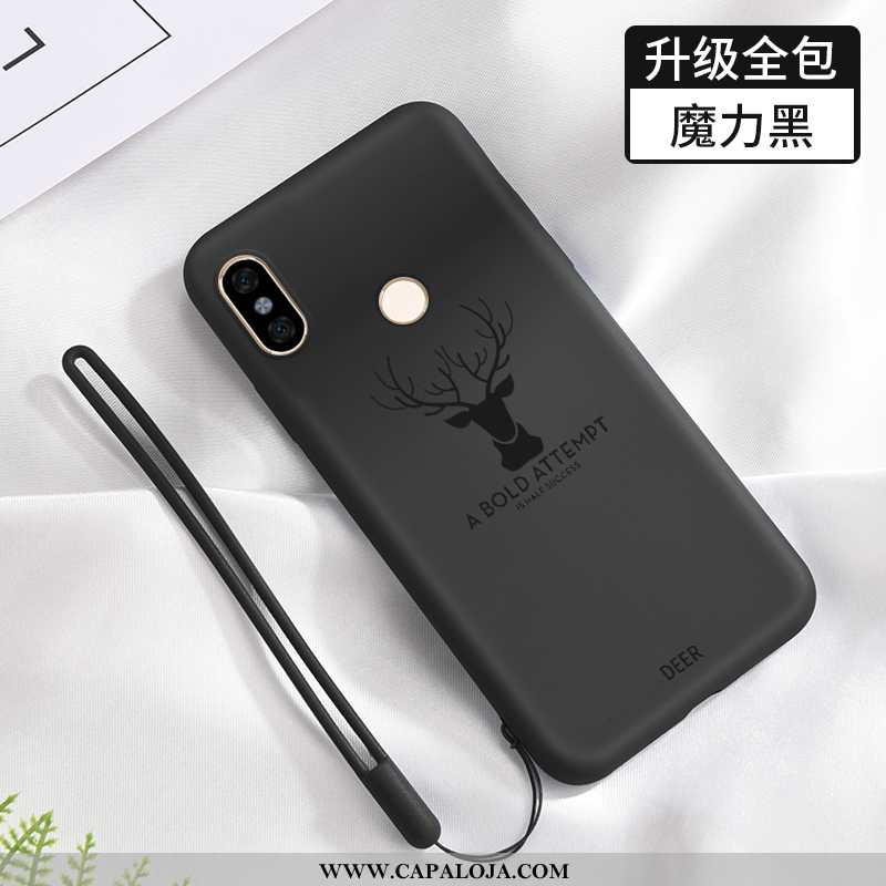 Capa Xiaomi Redmi Note 6 Pro Protetoras Masculino Fosco Capas Preto, Xiaomi Redmi Note 6 Pro Silicon