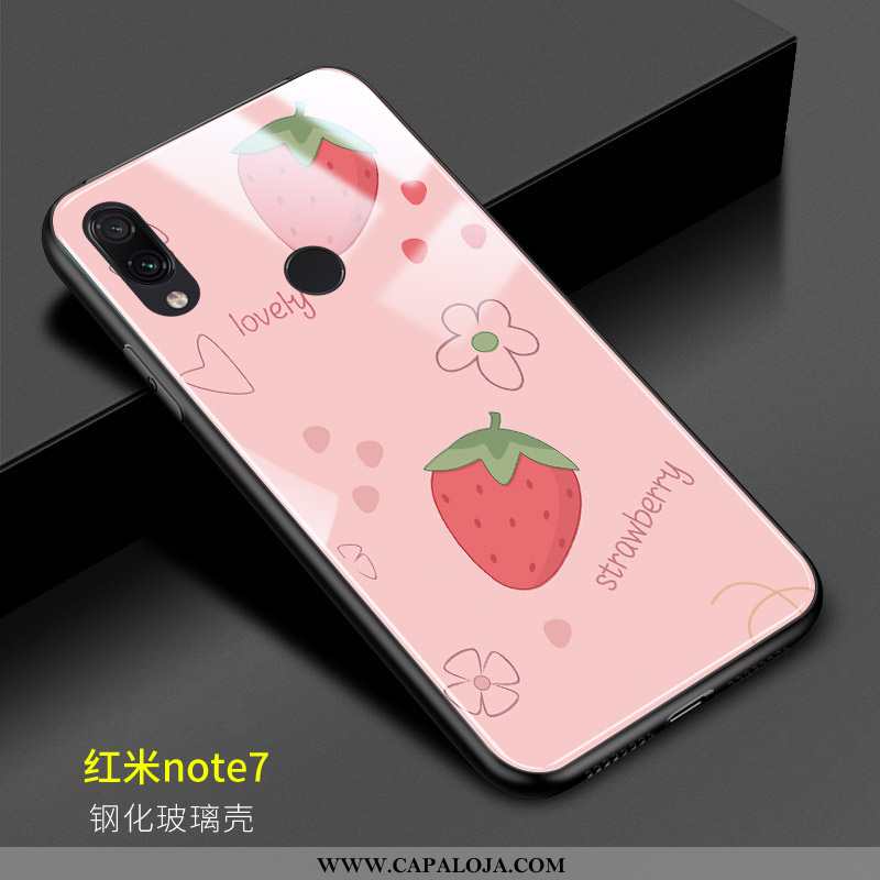 Capa Xiaomi Redmi Note 7 Protetoras Telemóvel Cases Novas Rosa, Capas Xiaomi Redmi Note 7 Vidro Bara