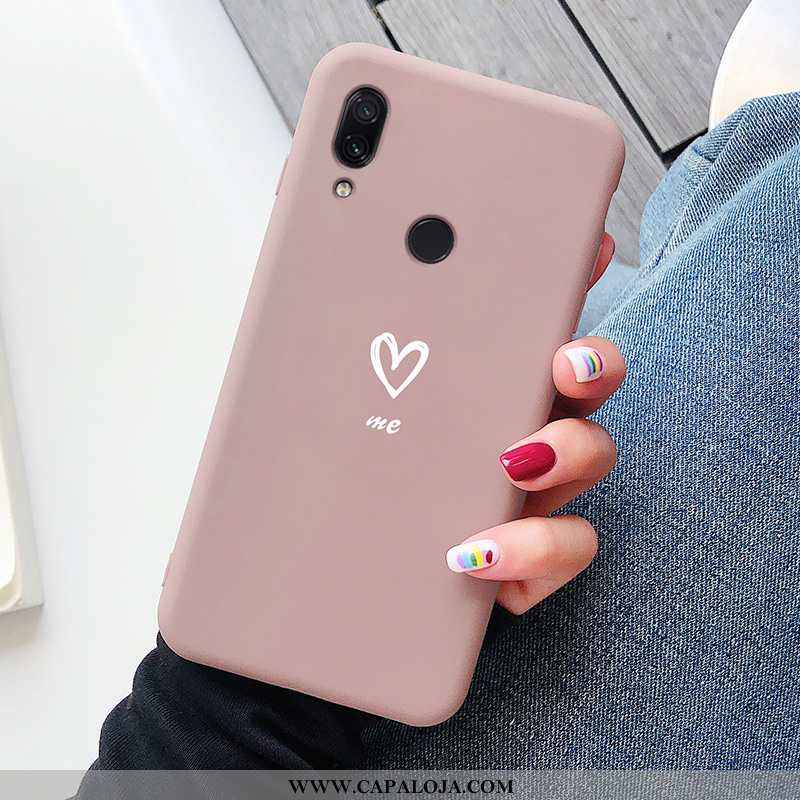 Capa Xiaomi Redmi Note 7 Silicone Soft Slim Telemóvel Rosa, Capas Xiaomi Redmi Note 7 Criativas Comp