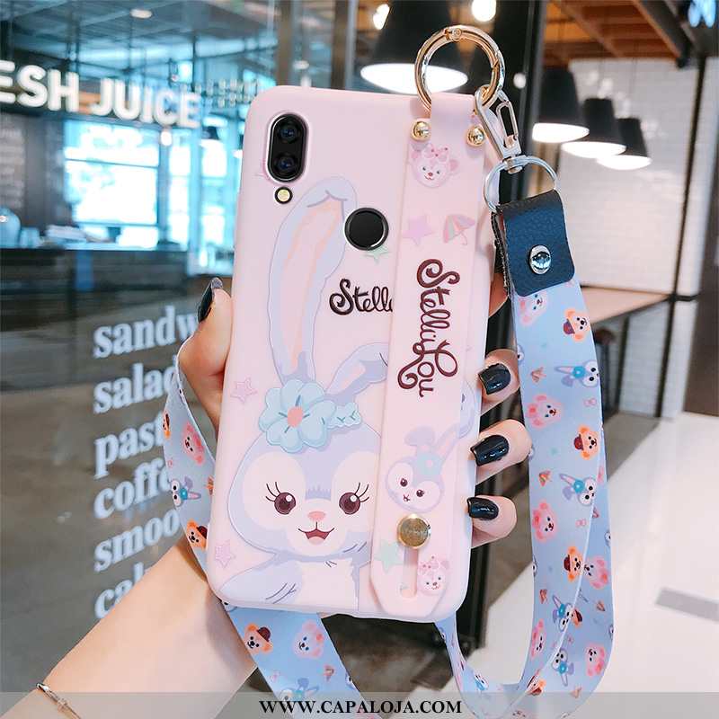 Capa Xiaomi Redmi Note 7 Silicone Tendencia Bonitos Coelho Rosa, Capas Xiaomi Redmi Note 7 Cordao Pr