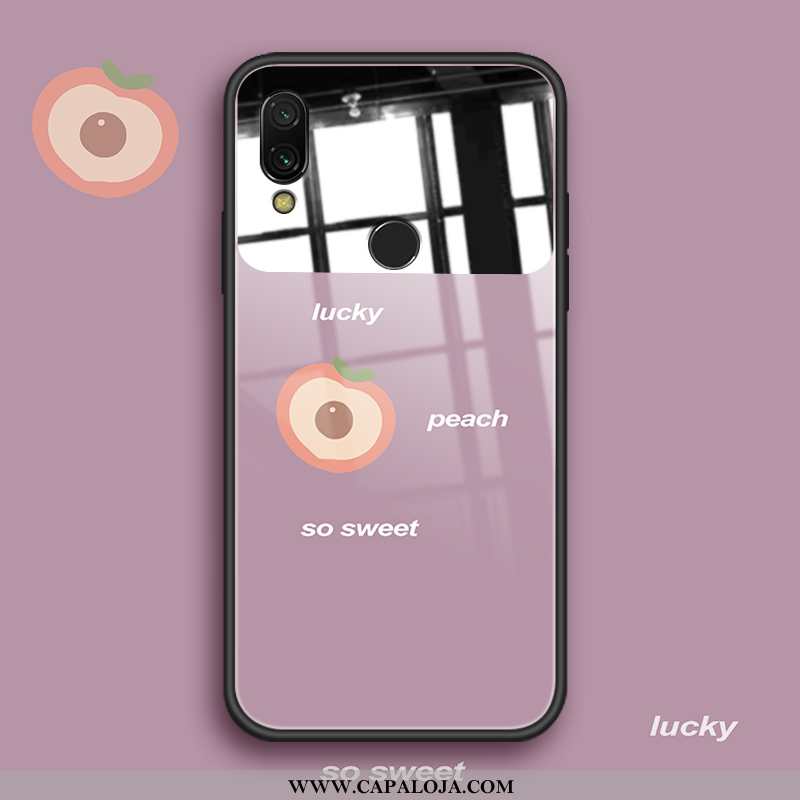 Capa Xiaomi Redmi Note 7 Vidro Telemóvel Novas Vermelha Rosa, Capas Xiaomi Redmi Note 7 Personalizad