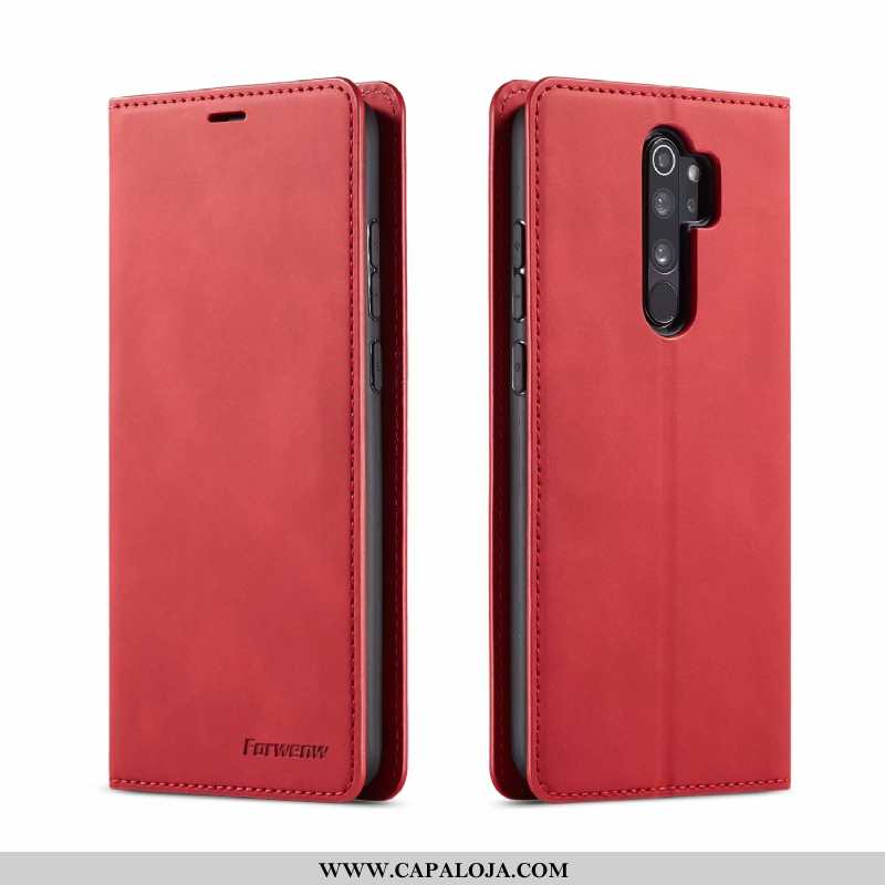 Capa Xiaomi Redmi Note 8 Pro Couro Completa Carteira Vermelha Vermelho, Capas Xiaomi Redmi Note 8 Pr