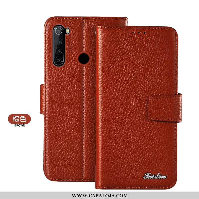 Capa Xiaomi Redmi Note 8t Couro Genuíno Pequena Completa Antiqueda Castanho, Capas Xiaomi Redmi Note