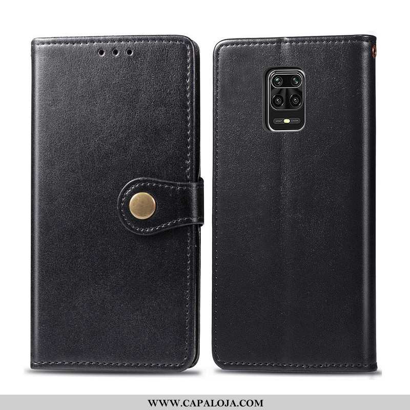 Capa Xiaomi Redmi Note 9 Pro Couro Capas Vermelha Cases Preto, Xiaomi Redmi Note 9 Pro Protetoras Ve