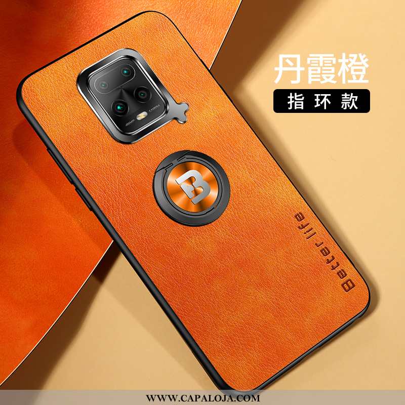 Capa Xiaomi Redmi Note 9 Pro Silicone Cases Vermelha Telinha Laranja, Capas Xiaomi Redmi Note 9 Pro 