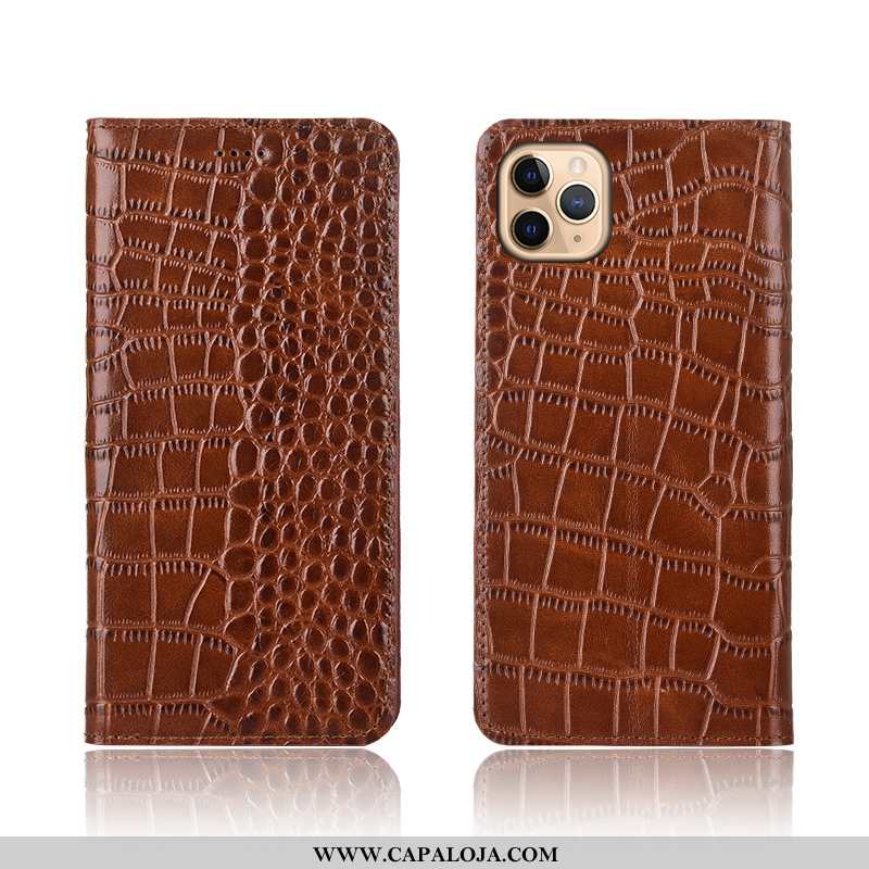 Capa iPhone 11 Pro Couro Genuíno Cases Tigrada Crocs Preto, Capas iPhone 11 Pro Protetoras Barato