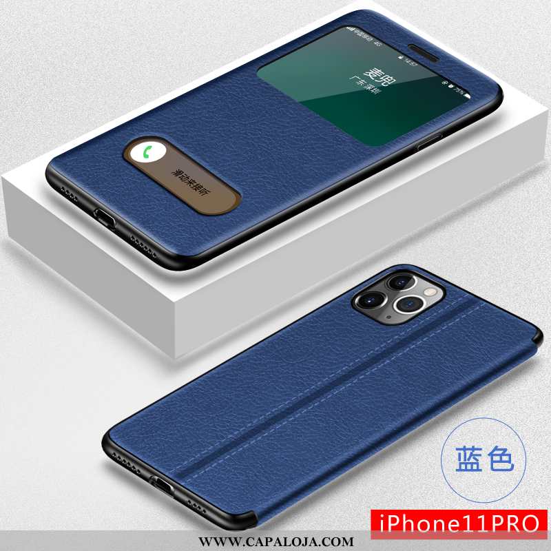 Capa iPhone 11 Pro Criativas Completa Resistente Soft Azul Escuro, Capas iPhone 11 Pro Couro Baratos