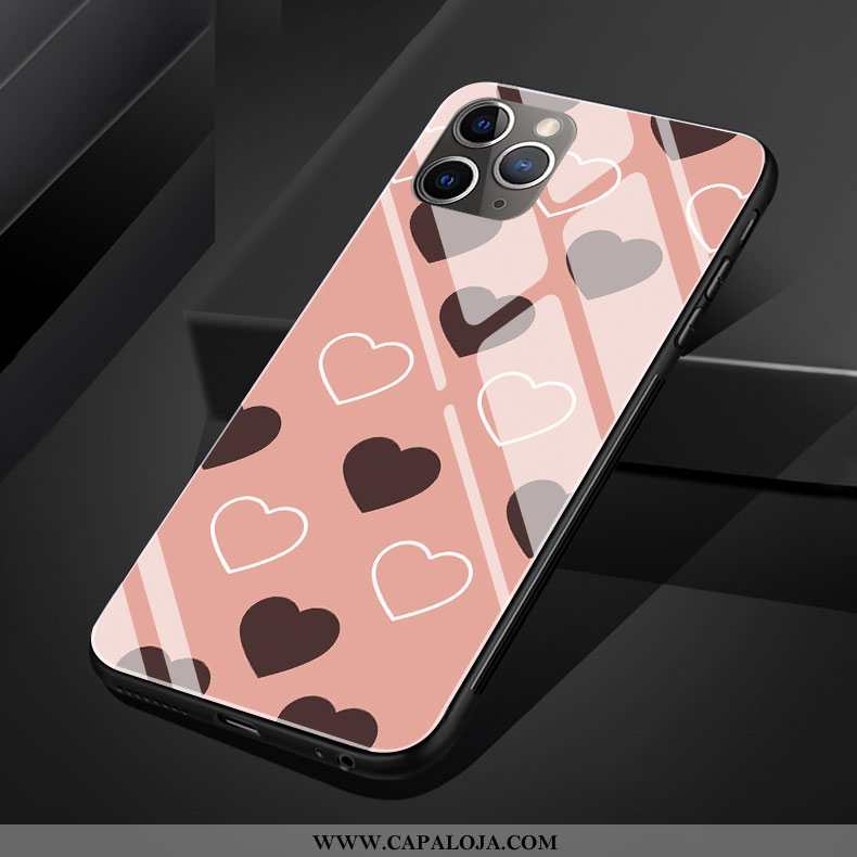 Capa iPhone 11 Pro Max Moda Telinha Silicone Coração Rosa, Capas iPhone 11 Pro Max Criativas Comprar