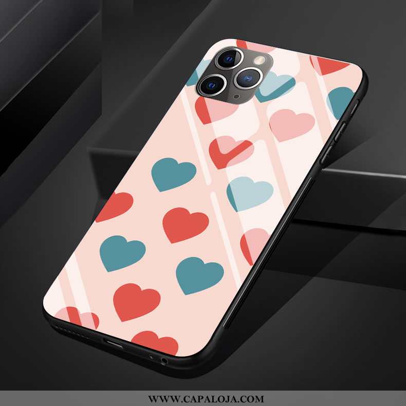 Capa iPhone 11 Pro Max Moda Telinha Silicone Coração Rosa, Capas iPhone 11 Pro Max Criativas Comprar