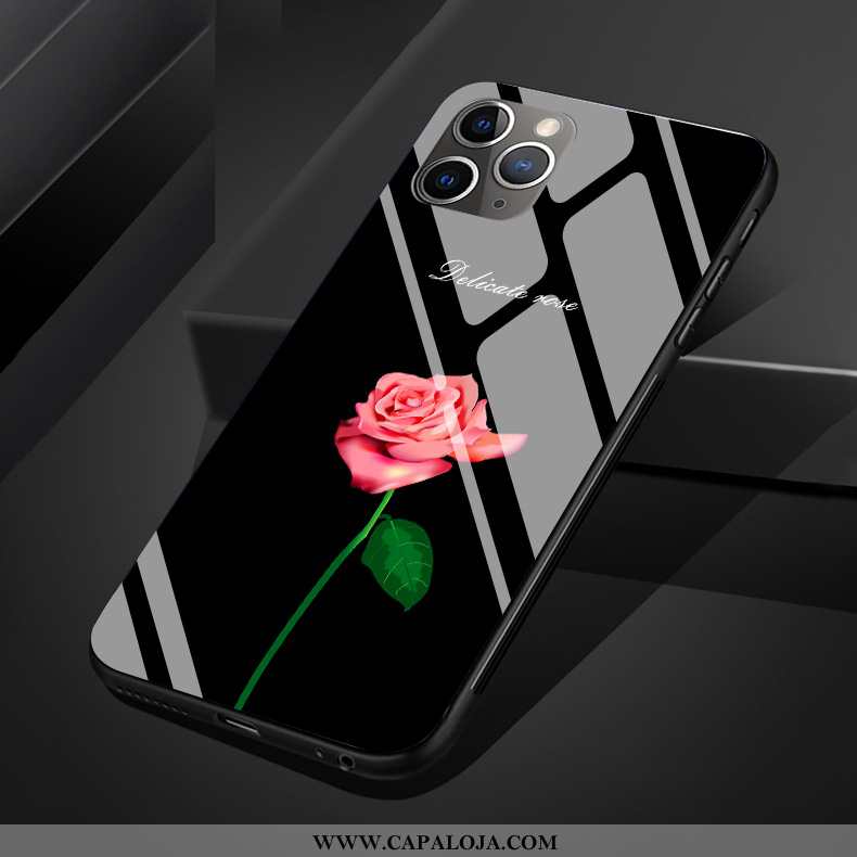 Capa iPhone 11 Pro Max Originais Claro Vidro Rosa Preto, Capas iPhone 11 Pro Max Protetoras Promoção