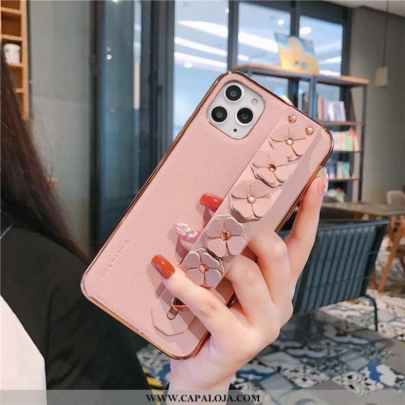 Capa iPhone 11 Pro Max Protetoras Suporte Telemóvel Cases Rosa, Capas iPhone 11 Pro Max Couro Genuín