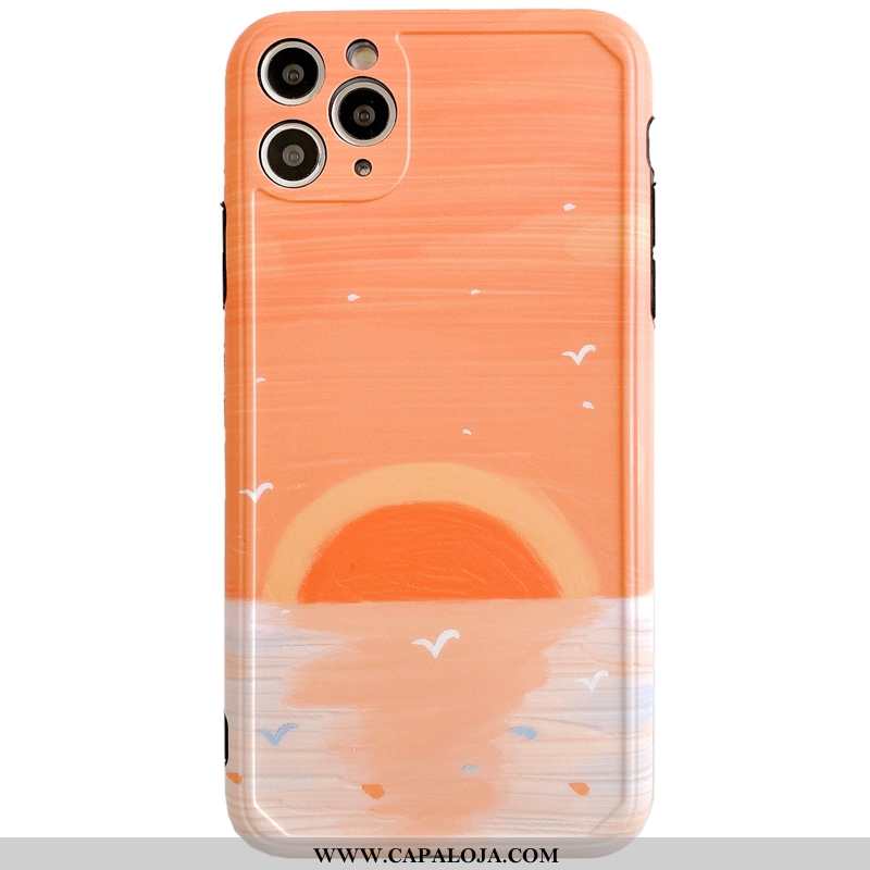 Capa iPhone 11 Pro Max Silicone Capas Criativas Antiqueda Laranja, iPhone 11 Pro Max Personalizada B