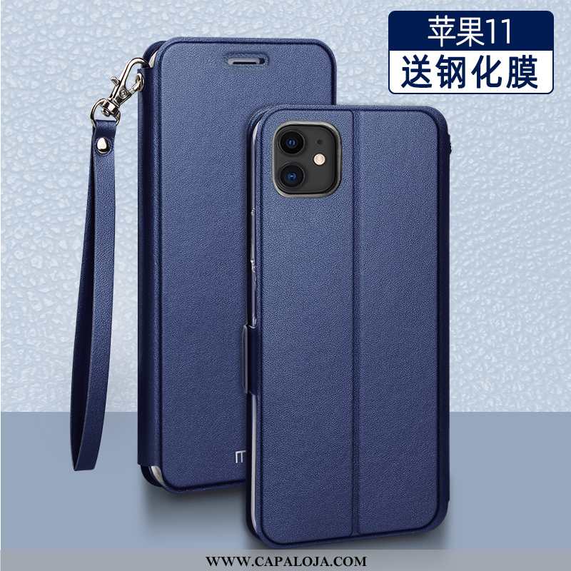 Capa iPhone 11 Pro Max Silicone Tendencia Completa Malha Azul Escuro, Capas iPhone 11 Pro Max Slim V