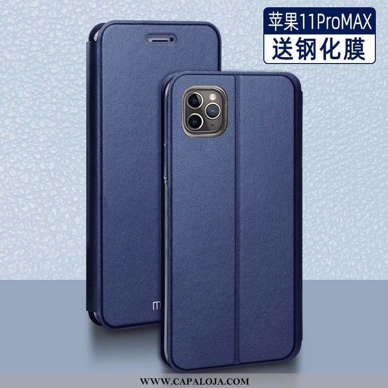 Capa iPhone 11 Pro Max Silicone Tendencia Completa Malha Azul Escuro, Capas iPhone 11 Pro Max Slim V