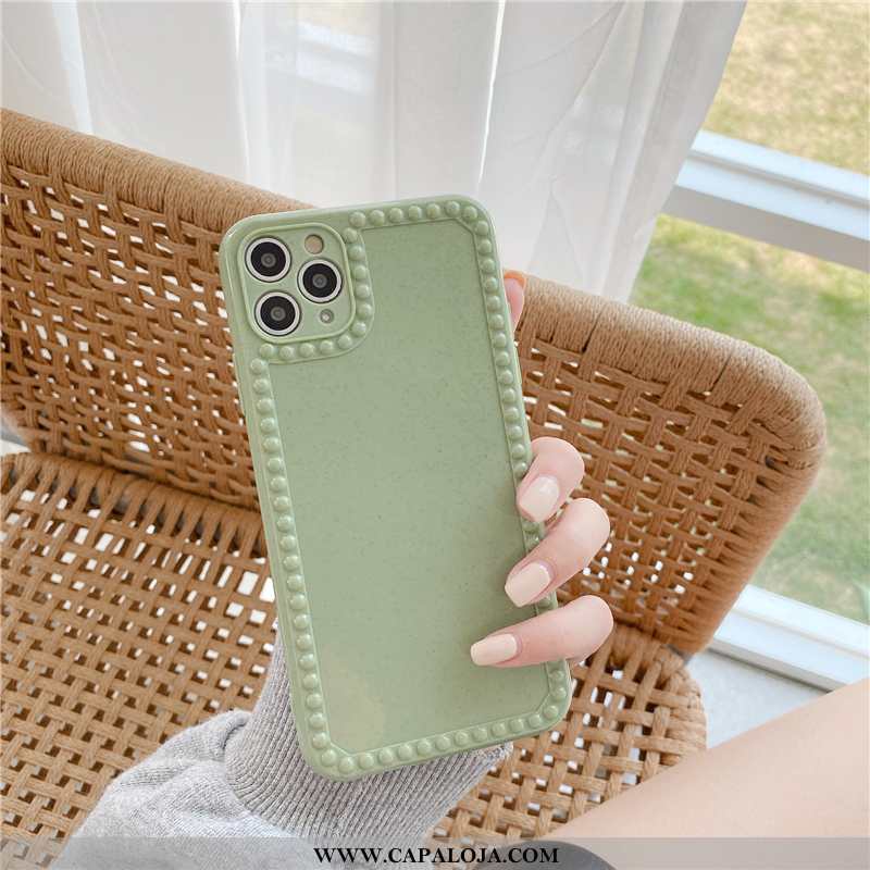 Capa iPhone 11 Pro Max Soft Simples Criativas Silicone Verde, Capas iPhone 11 Pro Max Protetoras Com