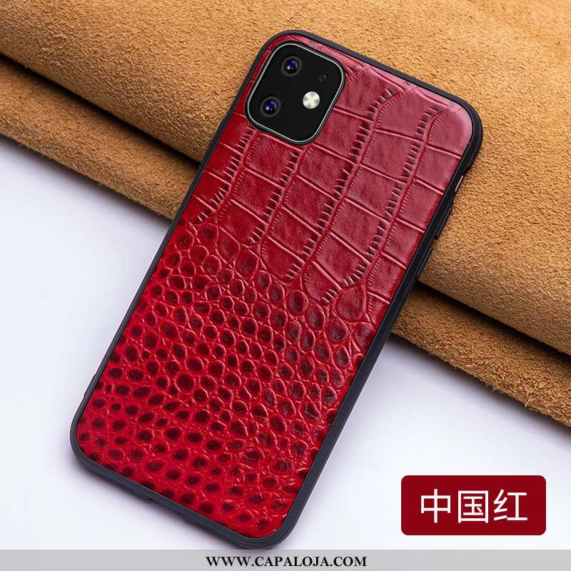 Capa iPhone 11 Soft Telemóvel Couro Genuíno Feminino Vermelho, Capas iPhone 11 Super Venda