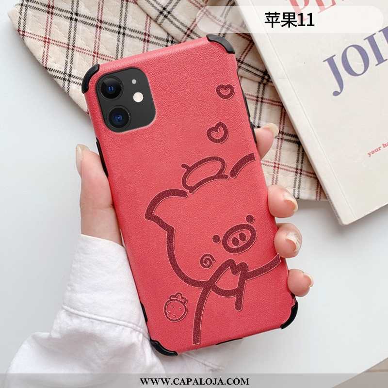 Capa iPhone 11 Tendencia Capas Cases Minimalista Vermelho, iPhone 11 Soft Baratos