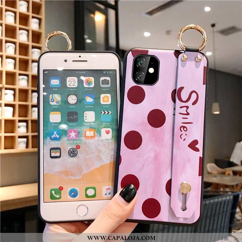 Capa iPhone 11 Tendencia Rosa Feminino Suporte, Capas iPhone 11 Protetoras Promoção