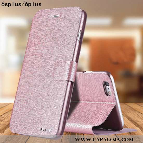 Capa iPhone 6/6s Plus Tendencia Couro Completa Antiqueda Rosa, Capas iPhone 6/6s Plus Protetoras Bar