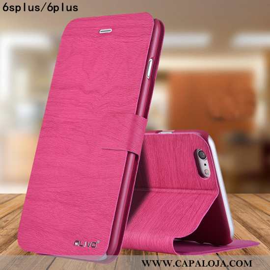 Capa iPhone 6/6s Plus Tendencia Couro Completa Antiqueda Rosa, Capas iPhone 6/6s Plus Protetoras Bar