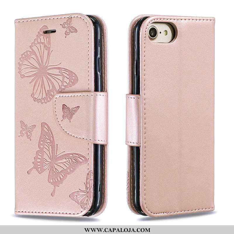 Capa iPhone 7 Cordao Borboleta Lisas Feminino Rosa, Capas iPhone 7 Couro Promoção