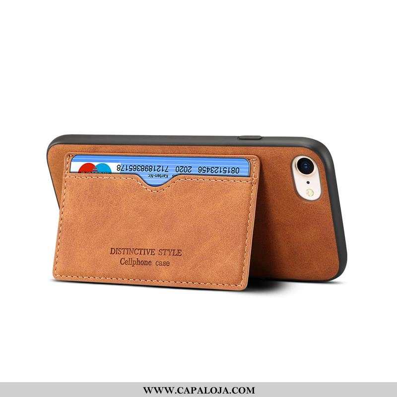 Capa iPhone 7 Fosco Telemóvel Antiqueda Suporte Castanho, Capas iPhone 7 Couro Baratas