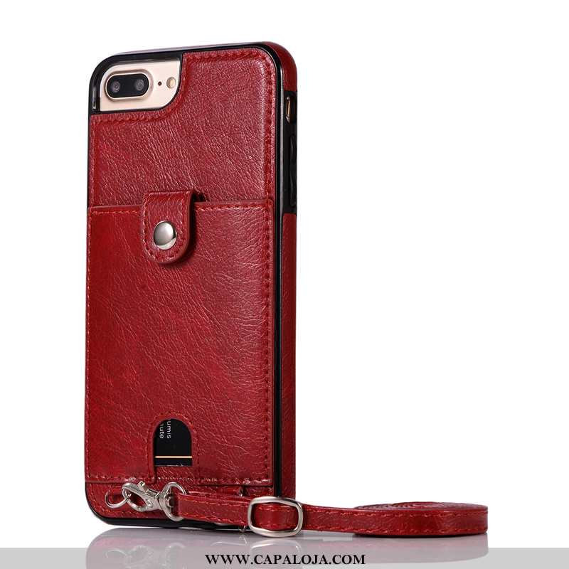 Capa iPhone 7 Plus Protetoras Couro Capas Cases Vermelho, iPhone 7 Plus Cordao Baratas