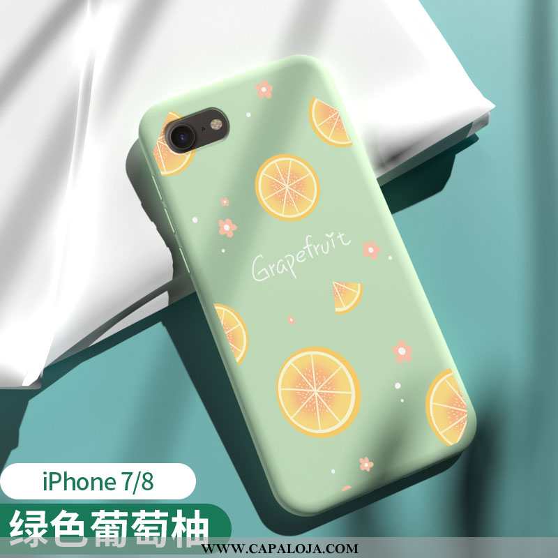 Capa iPhone 7 Protetoras Tendencia Feminino Soft Verde, Capas iPhone 7 Silicone Baratos