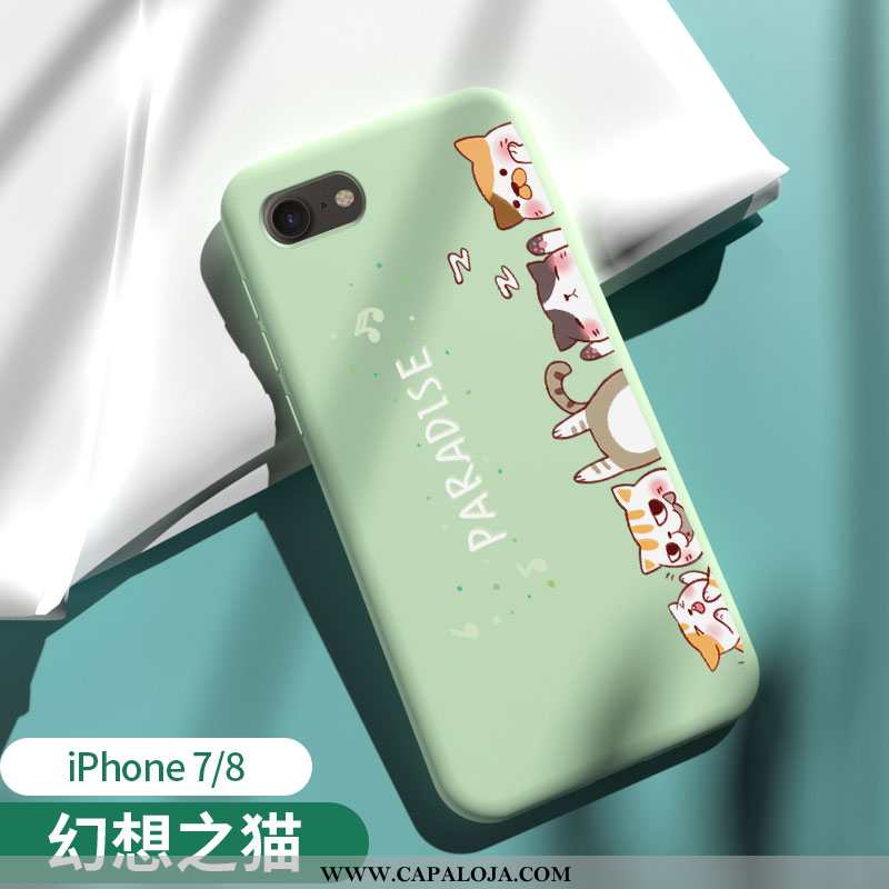 Capa iPhone 7 Protetoras Tendencia Feminino Soft Verde, Capas iPhone 7 Silicone Baratos