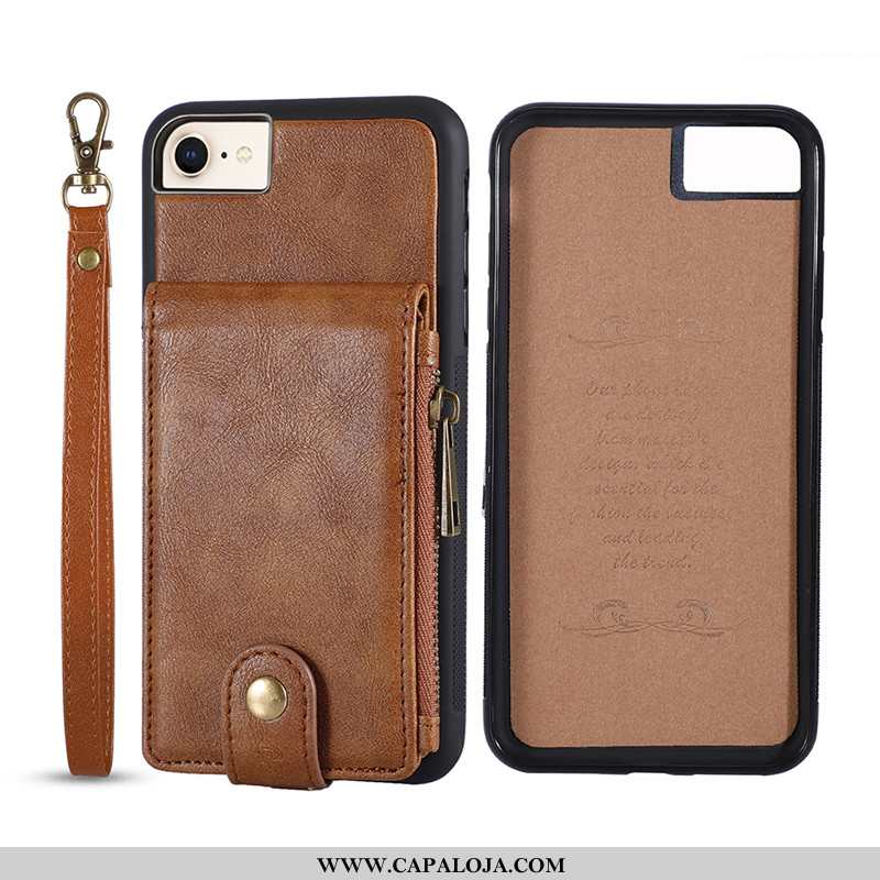 Capa iPhone 8 Carteira Cases De Grau Couro Azul Escuro, Capas iPhone 8 Couro Online