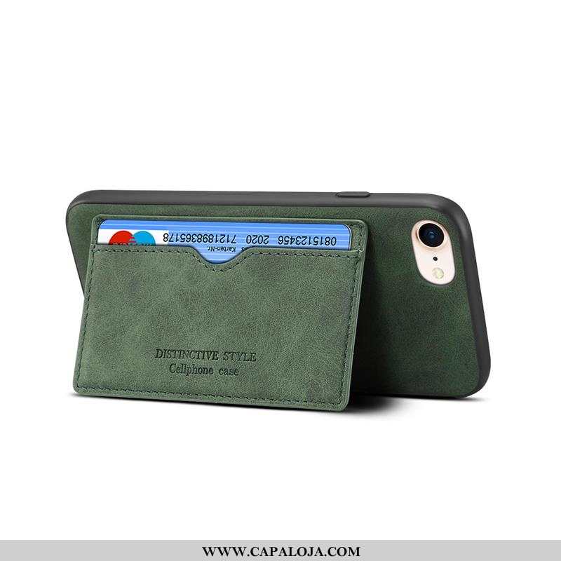 Capa iPhone 8 Fosco Verde Minimalista Suporte, Capas iPhone 8 Couro Baratos