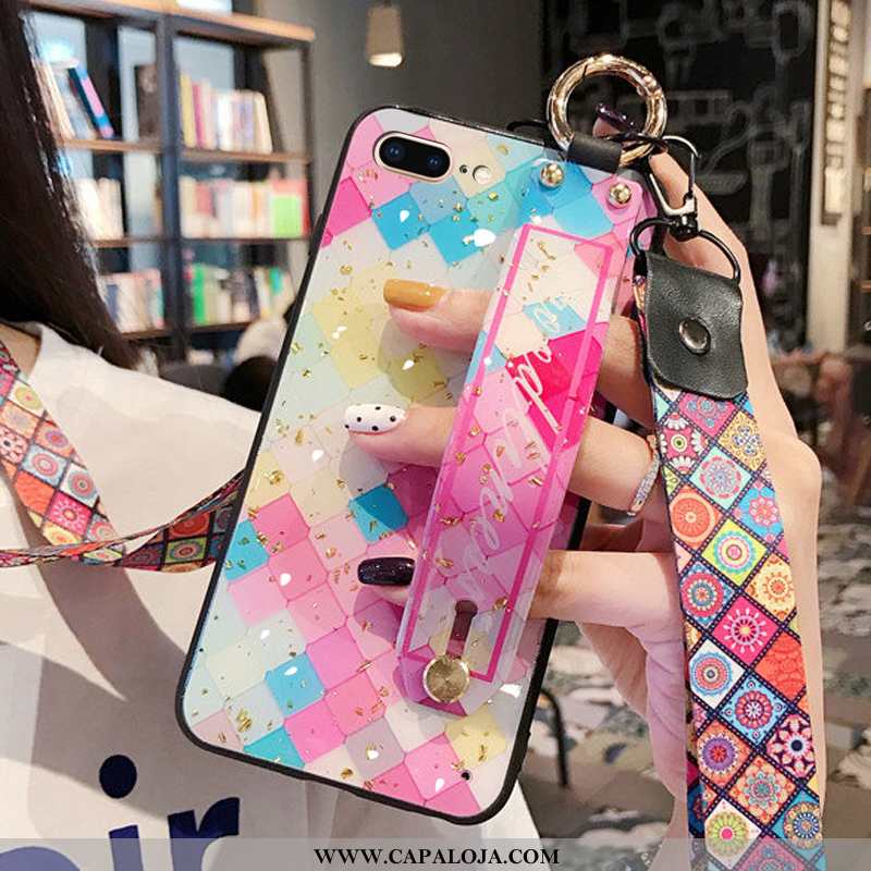 Capa iPhone 8 Plus Cordao Feminino Colorida Completa Colorido, Capas iPhone 8 Plus Antiqueda Baratas