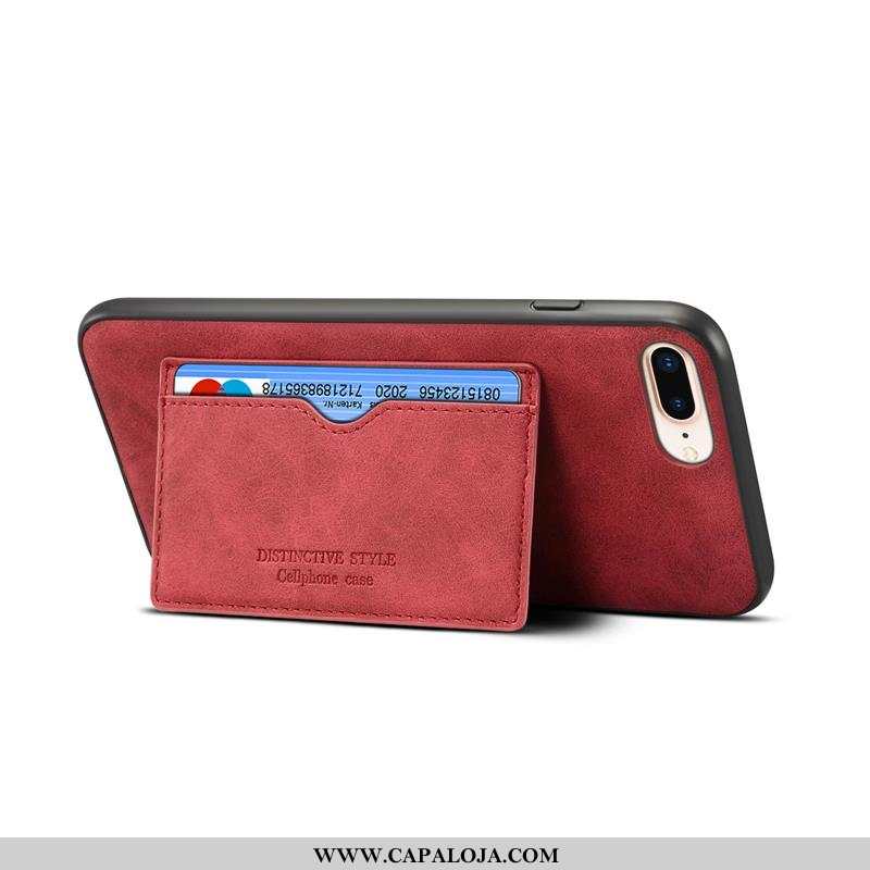 Capa iPhone 8 Plus Couro Completa Antiqueda Capas Vermelho, iPhone 8 Plus Fosco Baratas