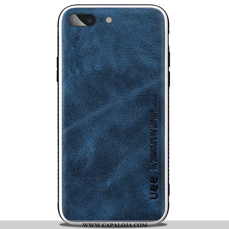 Capa iPhone 8 Plus Couro Couro Cordao Capas Azul Escuro, iPhone 8 Plus Super Barato