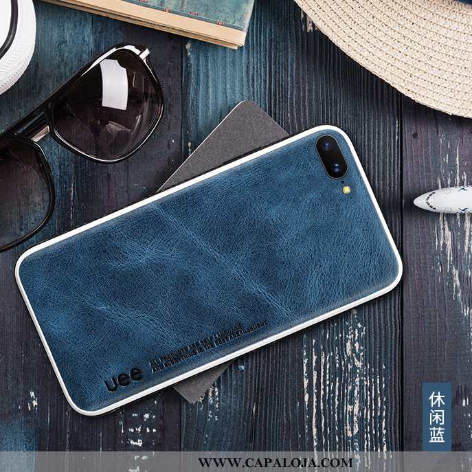 Capa iPhone 8 Plus Couro Couro Cordao Capas Azul Escuro, iPhone 8 Plus Super Barato