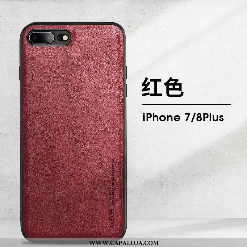 Capa iPhone 8 Plus Couro De Grau Azul Capas, iPhone 8 Plus Tendencia Promoção