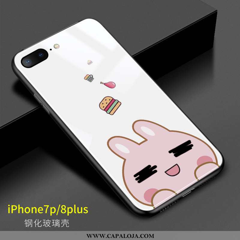 Capa iPhone 8 Plus Desenho Animado Telemóvel Rosa Gato Branco, Capas iPhone 8 Plus Bonitos Venda