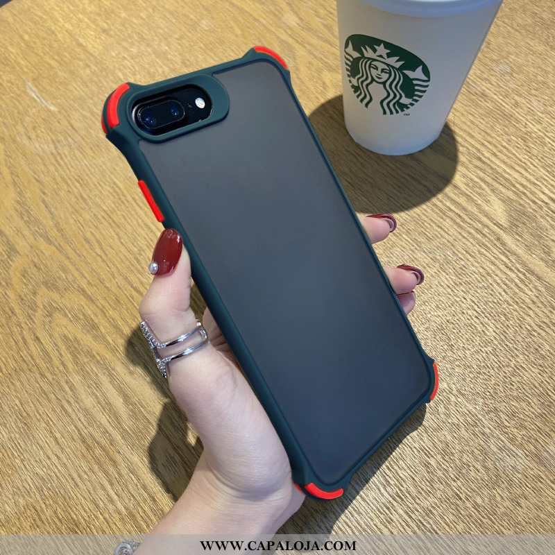 Capa iPhone 8 Plus Fosco Malha De Grau Simples Vermelho, Capas iPhone 8 Plus Silicone Baratas