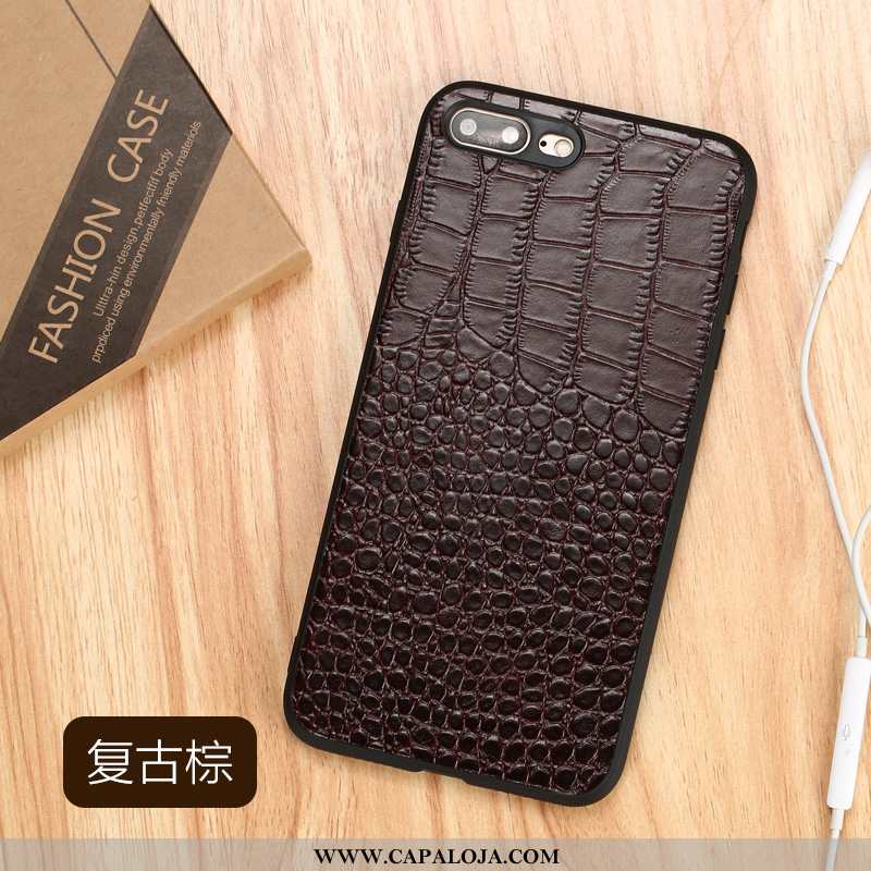 Capa iPhone 8 Plus Personalizado Antiqueda Couro Tendencia Castanho, Capas iPhone 8 Plus Couro Genuí