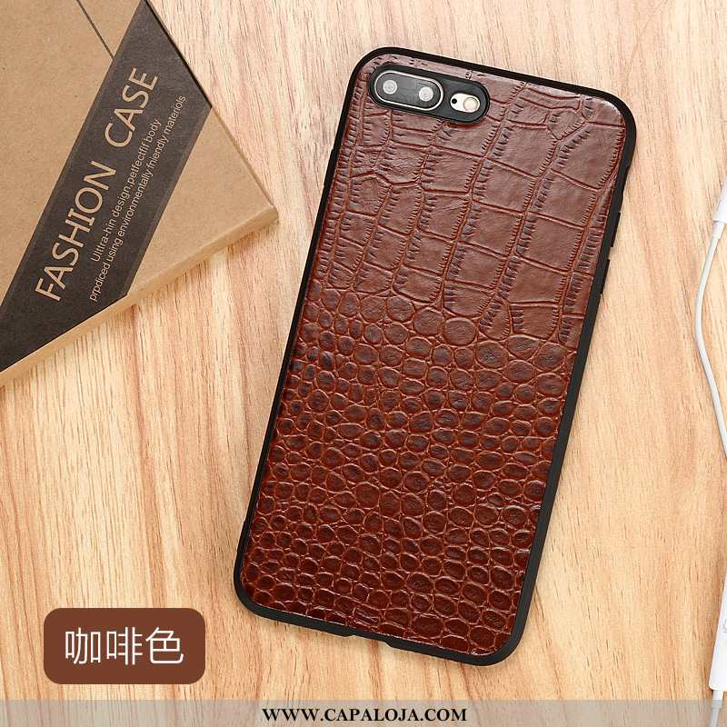 Capa iPhone 8 Plus Personalizado Antiqueda Couro Tendencia Castanho, Capas iPhone 8 Plus Couro Genuí