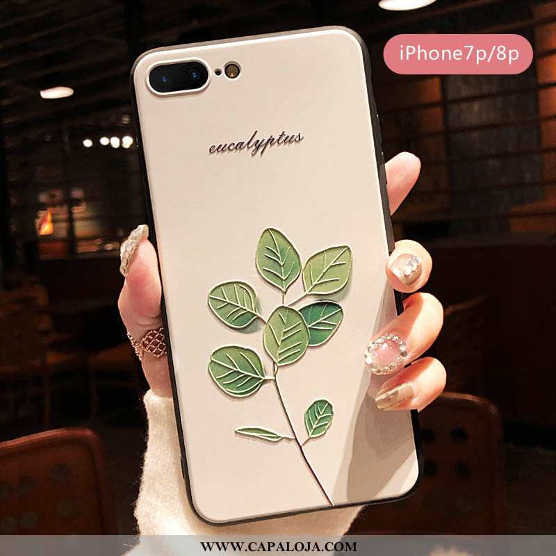 Capa iPhone 8 Plus Silicone Antiqueda Rosa Protetoras Verde, Capas iPhone 8 Plus Soft Promoção