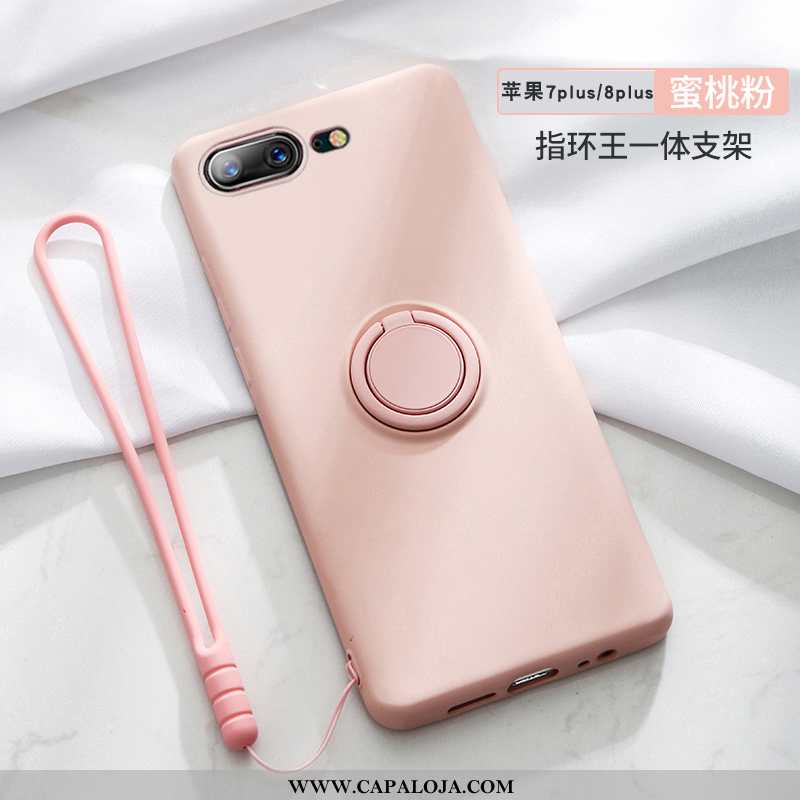 Capa iPhone 8 Plus Silicone Super Antiqueda Suporte Rosa, Capas iPhone 8 Plus Slim Promoção