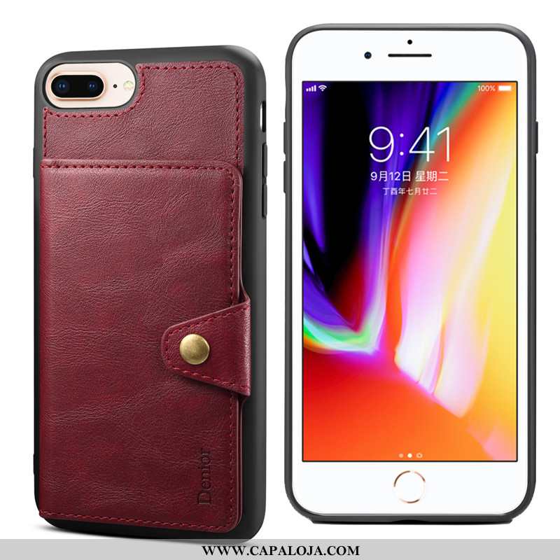 Capa iPhone 8 Plus Soft Cases Suporte Antiqueda Vermelho, Capas iPhone 8 Plus Protetoras Promoção