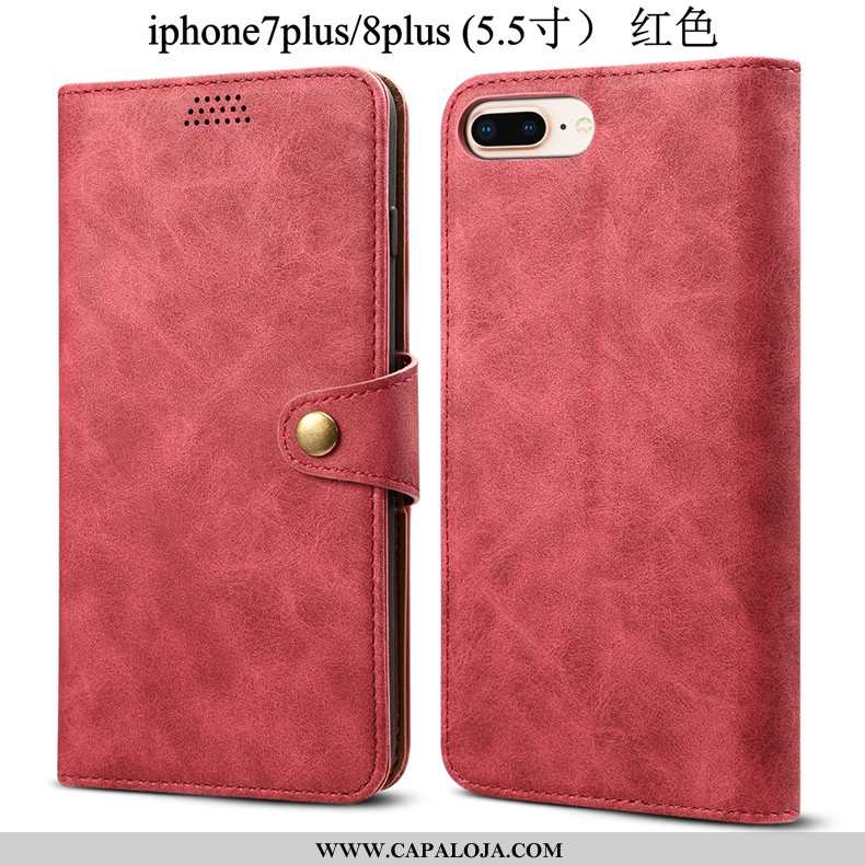 Capa iPhone 8 Plus Tendencia Antiqueda Couro Telemóvel Vermelho, Capas iPhone 8 Plus Soft Comprar