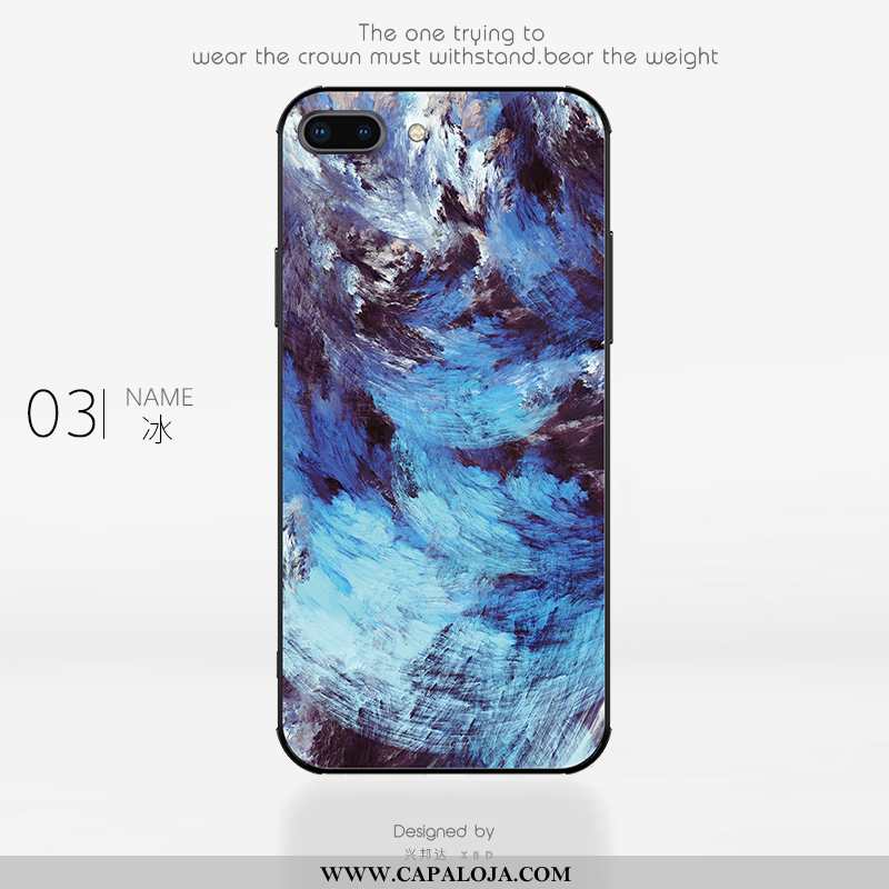 Capa iPhone 8 Plus Tendencia Antiqueda Slim Arte Azul, Capas iPhone 8 Plus Super Barato