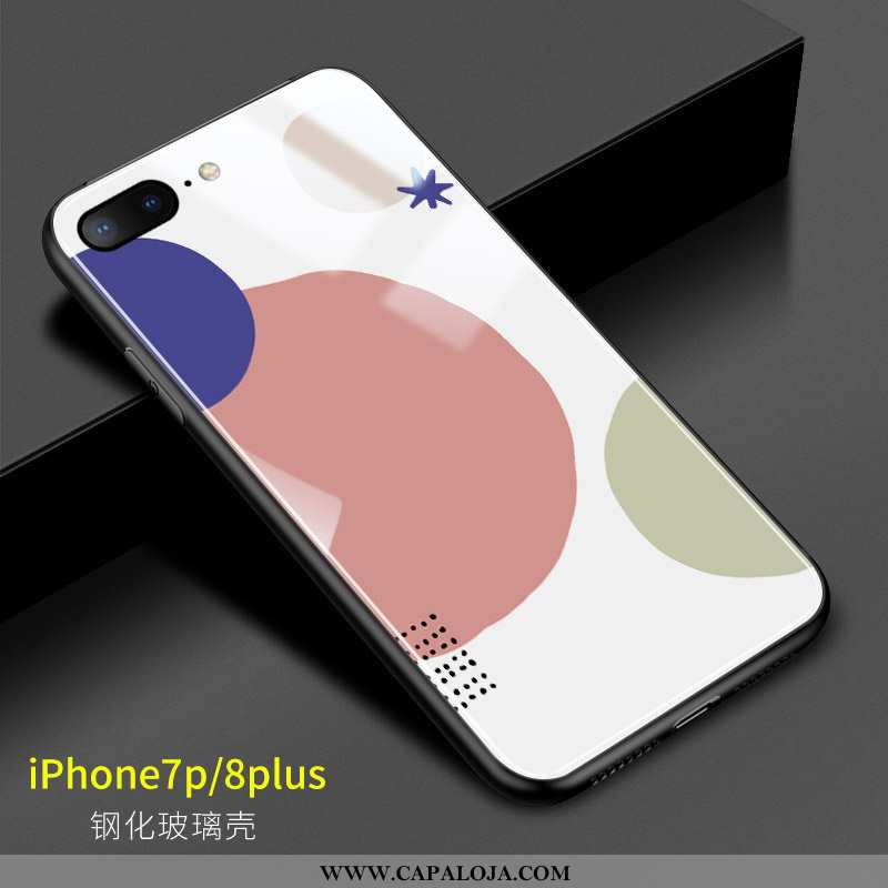 Capa iPhone 8 Plus Vidro Minimalista Rosa Tendencia, Capas iPhone 8 Plus Personalizado Baratas