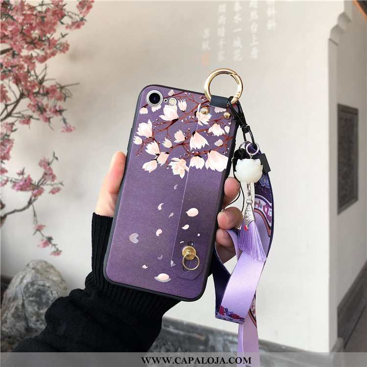 Capa iPhone 8 Soft Roxa Tendencia Floral Roxo, Capas iPhone 8 Protetoras Online